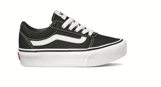 VANS Kids Ward Platform Shoe -BLACK/WHITE - Borderland Muff