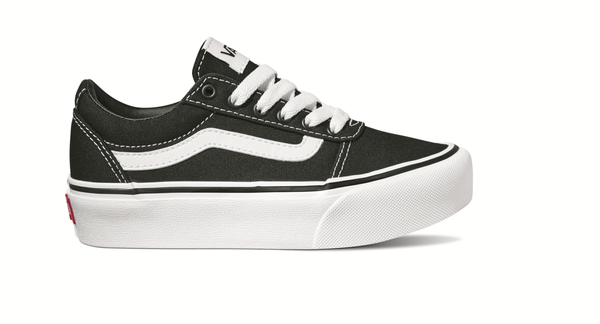 VANS Kids Ward Platform Shoe -BLACK/WHITE - Borderland Muff