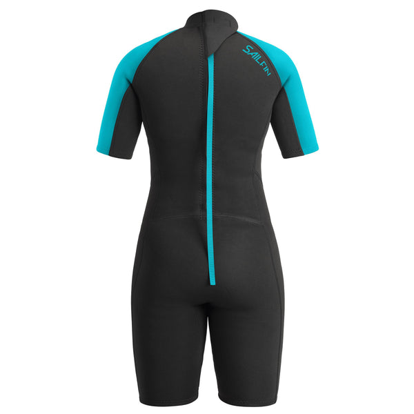 Urban Beach Ladies Sailfin Shortie Wetsuit -AQUA - Borderland Muff