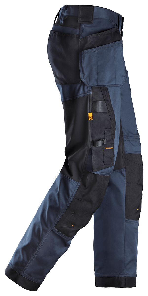 Snickers 6251 Allround Stretch Work Trousers Standard Fit - Short Leg -NAVY/BLACK - Borderland Muff