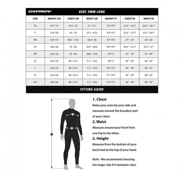 Osprey Zero 3/2mm Girls Full Wetsuit -TEAL - Borderland Muff