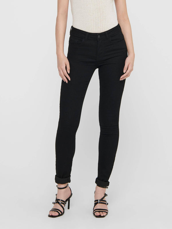 JDY Newnikki Regular Waist Skinny Fit Jeans -BLACK - Borderland Muff