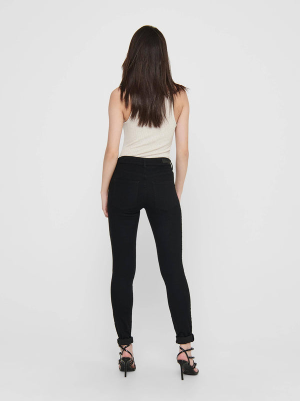 JDY Newnikki Regular Waist Skinny Fit Jeans -BLACK - Borderland Muff