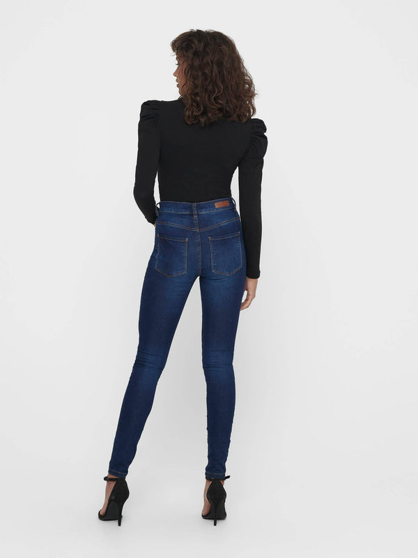 Jacqueline De Yong NEWNIKKI High Waist Skinny Fit Jeans -MID WASH - Borderland Muff