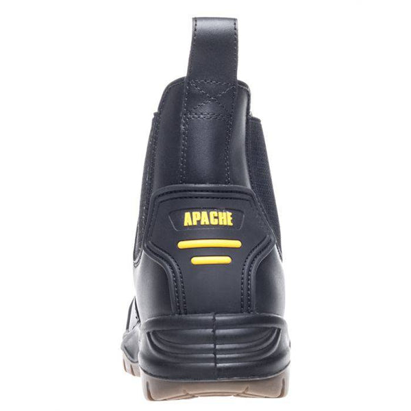 Apache Mens AP714SM Water Resistant Leather Safety Slip On Dealer Work Boot - Borderland Muff