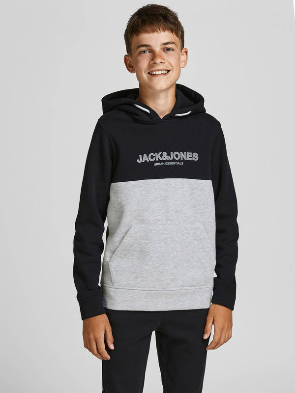Jack & Jones JJEURBAN Boys Hoody -BLACK (7-8, 9-10 only) - Borderland Muff