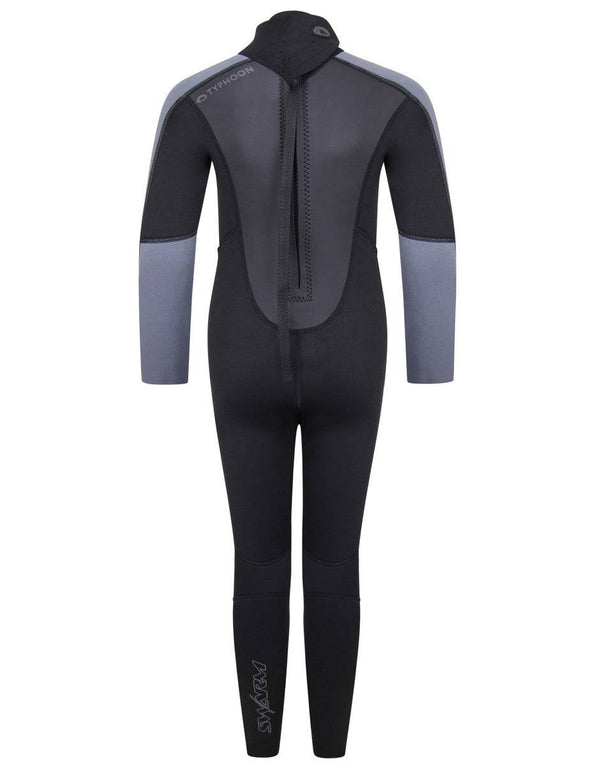 Typhoon Kids Swarm3 Full Wetsuit -BLACK/GRAPHITE - Borderland Muff