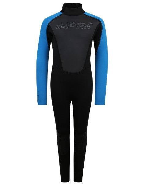Typhoon Kids Swarm3 Full Wetsuit -BLACK/BLUE - Borderland Muff