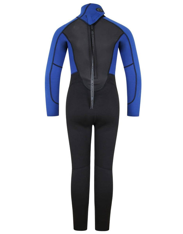 Typhoon Kids Storm3 Full Wetsuit -BLACK/BLUE - Borderland Muff