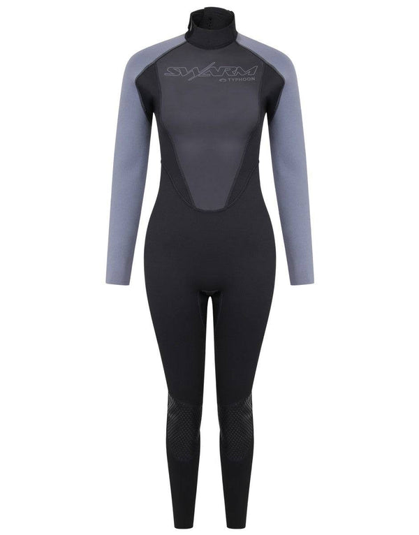 Typhoon Ladies Swarm3 Full Wetsuit -BLACK/GRAPHITE - Borderland Muff