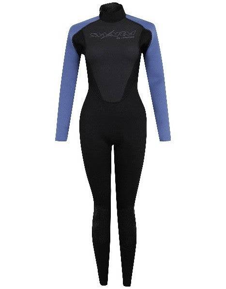 Typhoon Ladies Swarm3 Full Wetsuit -BLACK/BLUE - Borderland Muff