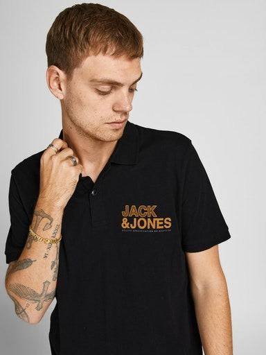 Jack & Jones JCOFLOKI Polo Shirt -BLACK - Borderland Muff