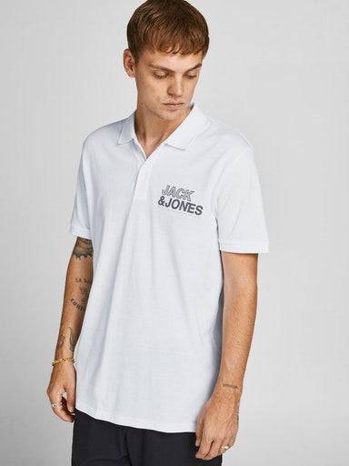 Jack & Jones JCOFLOKI Polo Shirt -WHITE - Borderland Muff