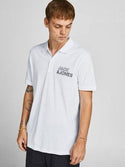 Jack & Jones JCOFLOKI Polo Shirt -WHITE - Borderland Muff