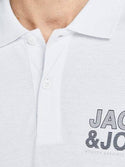 Jack & Jones JCOFLOKI Polo Shirt -WHITE - Borderland Muff