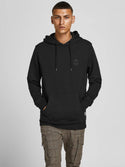 Jack & Jones JJEBASIC Logo Hoody -BLACK/BLACK - Borderland Muff