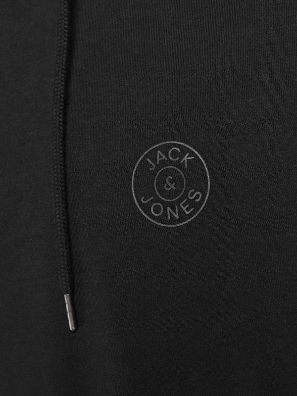 Jack & Jones JJEBASIC Logo Hoody -BLACK/BLACK - Borderland Muff
