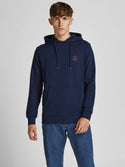 Jack & Jones JJEBASIC Logo Hoody -NAVY BLAZER - Borderland Muff