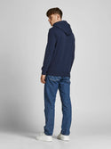 Jack & Jones JJEBASIC Logo Hoody -NAVY BLAZER - Borderland Muff
