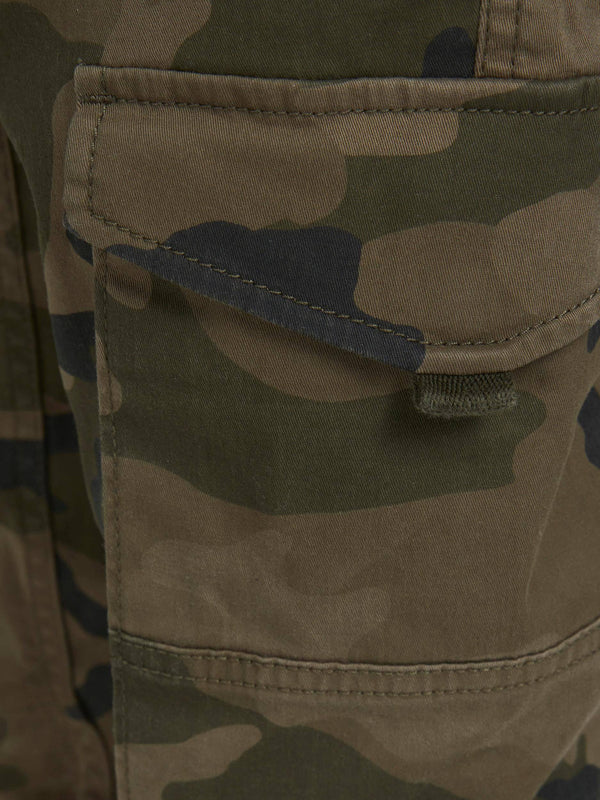 Jack & Jones JPSTPAUL Boys Cargo Pants -OLIVE CAMO - Borderland Muff