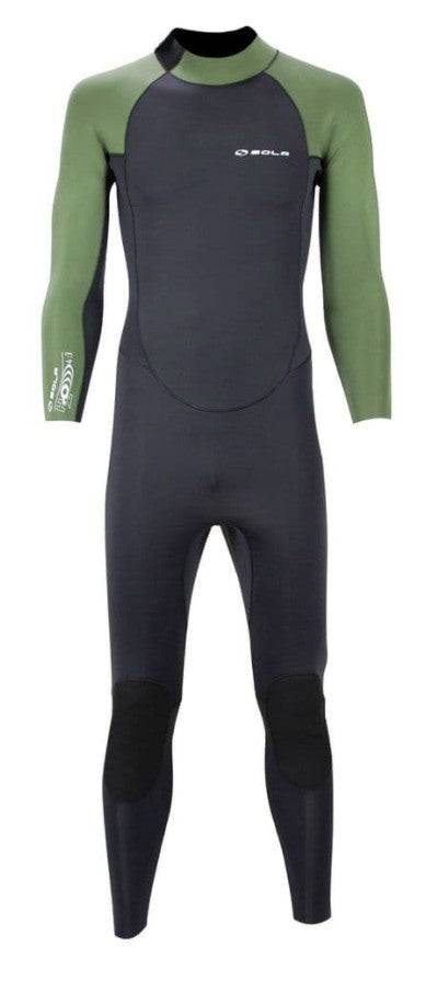 SOLA Mens H2O 4/3mm Wetsuit -BLACK - Borderland Muff