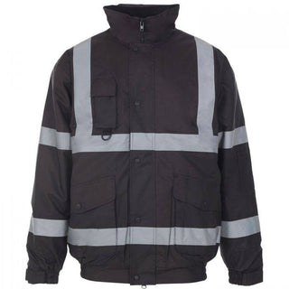 Supertouch Hi Vis Black Bomber Jacket - Borderland Muff