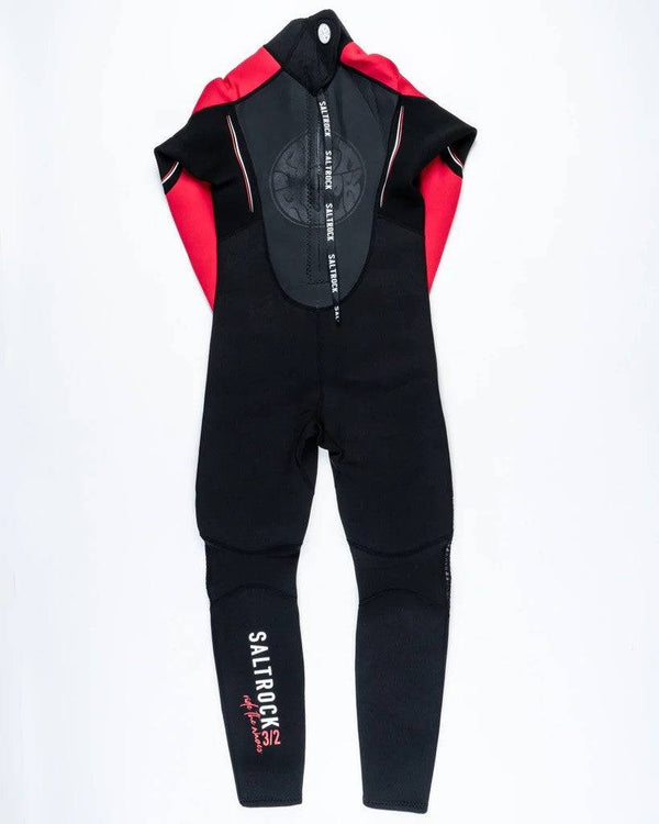 Saltrock Kids Core 3/2mm Full Wetsuit -RED - Borderland Muff