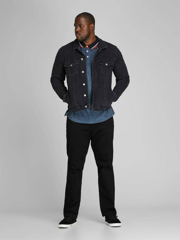 Jack & Jones JJEPAULOS Plus Size Polo -DENIM BLUE - Borderland Muff