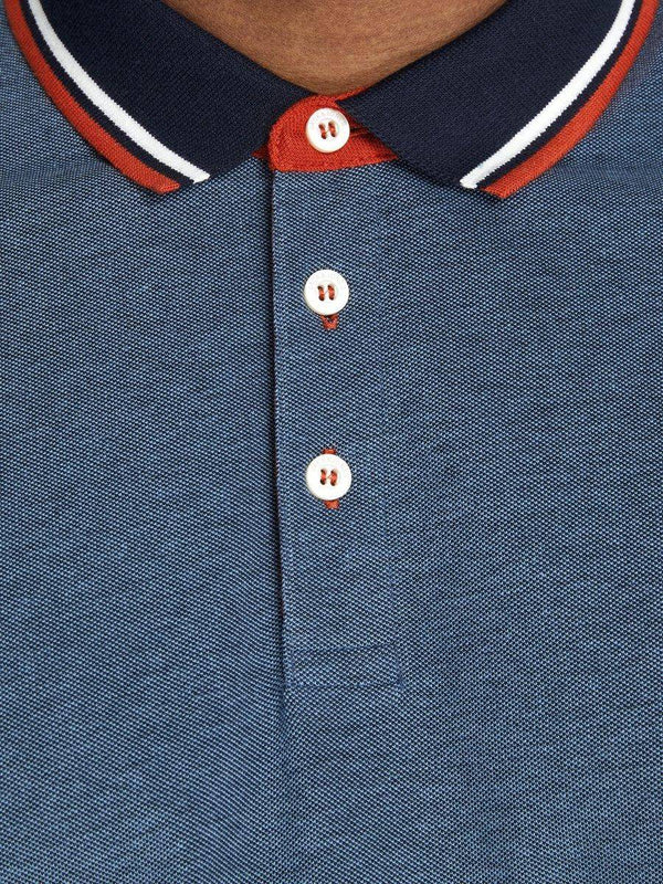 Jack & Jones JJEPAULOS Plus Size Polo -DENIM BLUE - Borderland Muff