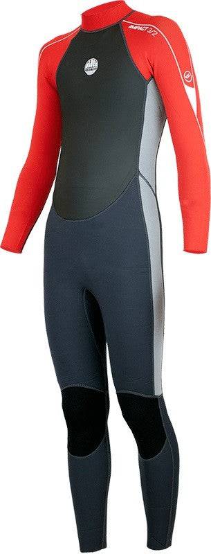 Alder Kids Impact 3/2 Full Wetsuit -RED - Borderland Muff