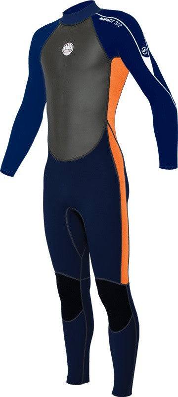 Alder Kids Impact 3/2 Full Wetsuit -ORANGE - Borderland Muff