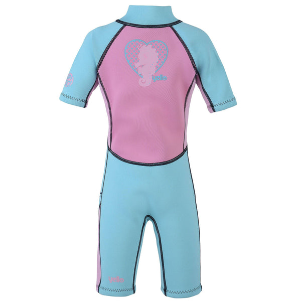 Yello Kids Seahorse Shortie Wetsuit (Ages 1-4) -PINK (Age 4 only) - Borderland Muff