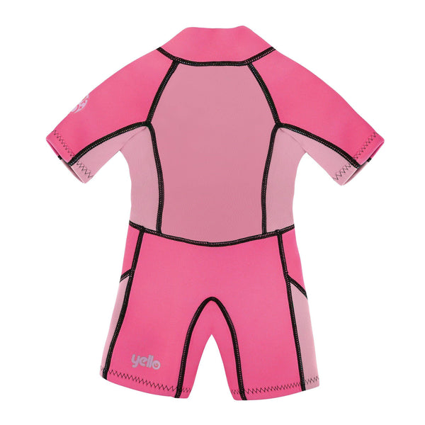 Yello Kids Sandbar Shortie Wetsuit (Ages 1-4) -PINK (Age 4 only) - Borderland Muff