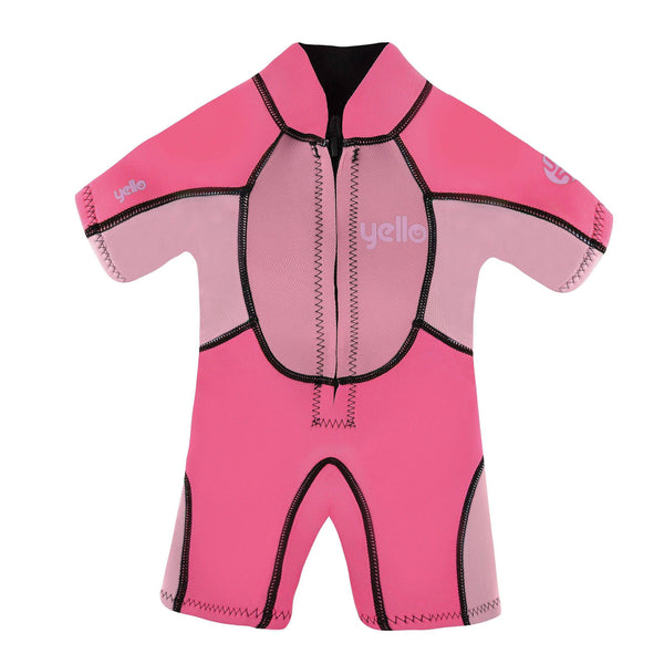 Yello Kids Sandbar Shortie Wetsuit (Ages 1-4) -PINK (Age 4 only) - Borderland Muff