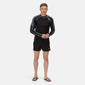 Regatta Mens Long Sleeve Rash Guard -BLACK/GREY - Borderland Muff