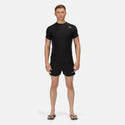 Regatta Mens Short Sleeve Rash Guard -BLACK/GREY - Borderland Muff