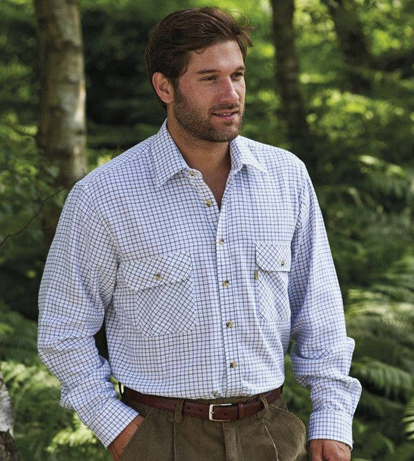 Champion Tattersall Long Sleeve Shirt -BLUE - Borderland Muff