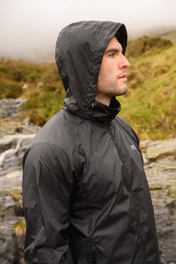 Mac in a Sac Adults Waterproof Breathable Windproof Unisex Origin Packable Jacket-BLACK - Borderland Muff