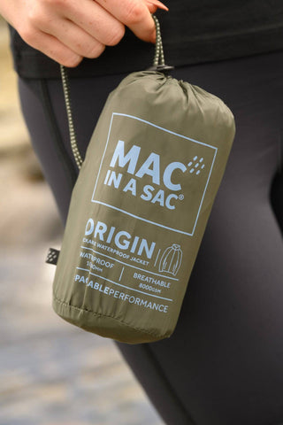 Mac in a Sac Adults Origin Waterproof Breathable Windproof Unisex Packable Jacket-KHAKI - Borderland Muff