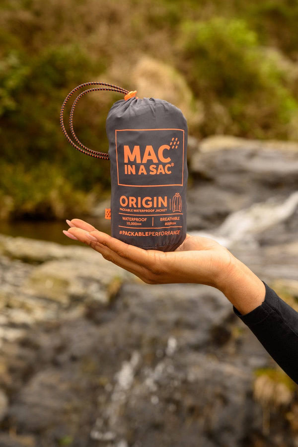 Mac in a Sac Adults Origin Waterproof Breathable Windproof Unisex Packable Jacket-CHARCOAL - Borderland Muff