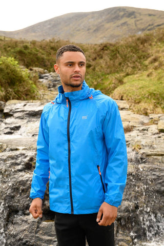 Mac in a Sac Adults Origin Waterproof Breathable Windproof Unisex Packable Jacket-OCEAN BLUE - Borderland Muff