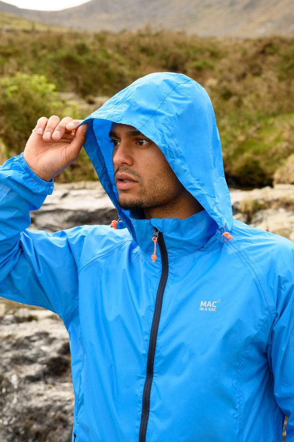 Mac in a Sac Adults Origin Waterproof Breathable Windproof Unisex Packable Jacket-OCEAN BLUE - Borderland Muff
