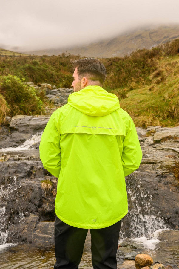 Mac in a Sac Adults Origin Waterproof Breathable Windproof Unisex Packable Jacket-NEON YELLOW - Borderland Muff
