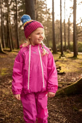 Mac in a Sac Kids Waterproof Breathable Windproof Unisex Origin Packable Puddlesuit - Borderland Muff