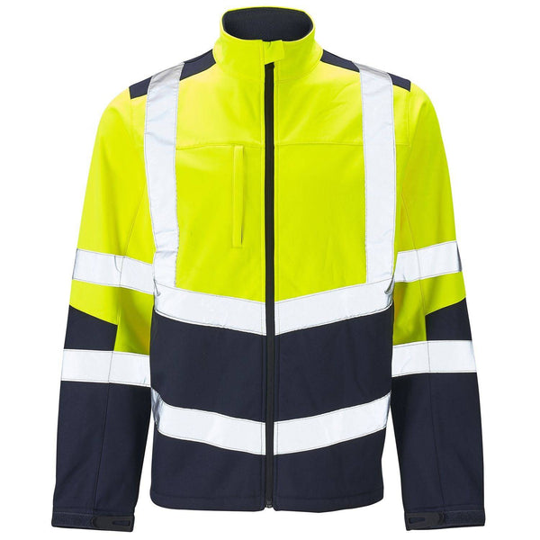 Supertouch 2 Tone Hi Vis Softshell Jacket -YELLOW/NAVY - Borderland Muff