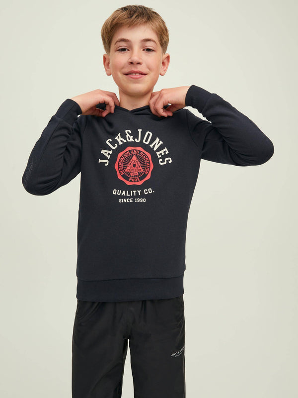 Jack & Jones JJELOGO Boys Hoody -BLACK - Borderland Muff