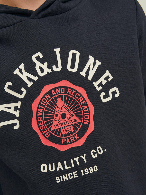Jack & Jones JJELOGO Boys Hoody -BLACK - Borderland Muff
