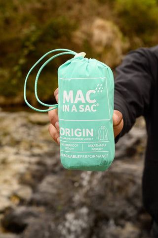Mac in a Sac Adults Origin Waterproof Breathable Windproof Unisex Packable Jacket-GREEN - Borderland Muff
