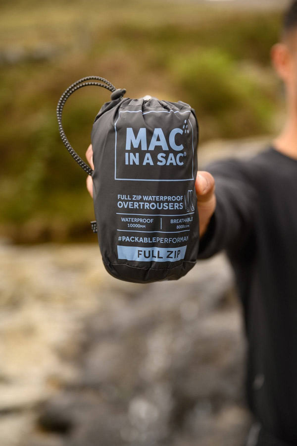 Mac in a Sac Waterproof Breathable Windproof Unisex Origin Packable Full-Zip Overtrousers - Borderland Muff