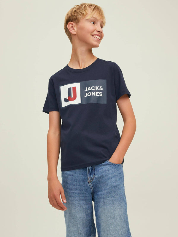 Jack & Jones JCOLOGAN Boys Tee -NAVY BLAZER - Borderland Muff